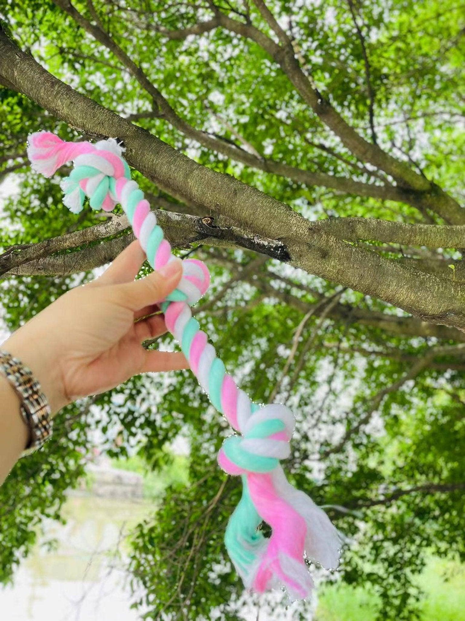 3-Knot Eco-Friendly Cotton Dog Chew Rope Toy-3