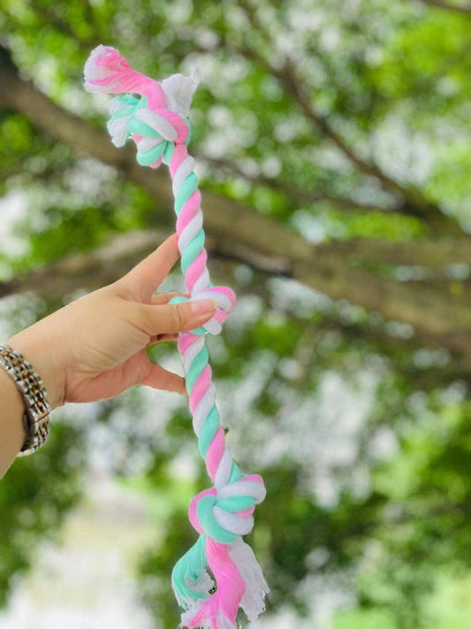 3-Knot Eco-Friendly Cotton Dog Chew Rope Toy-0